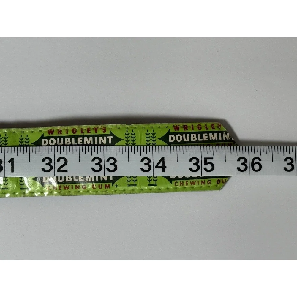 VTG Original Wrigleys Doublemint Gum Belt Green W/ Clear Buckle Size M 36